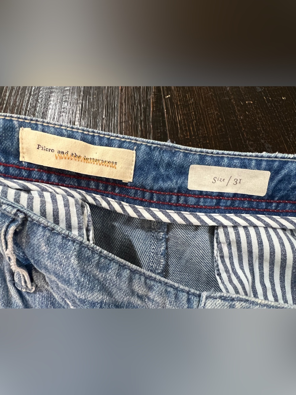 Pilcro And The Letterpress Wide Leg Crop Bleach Hem Jeans Size 31 - Picture 2 of 16